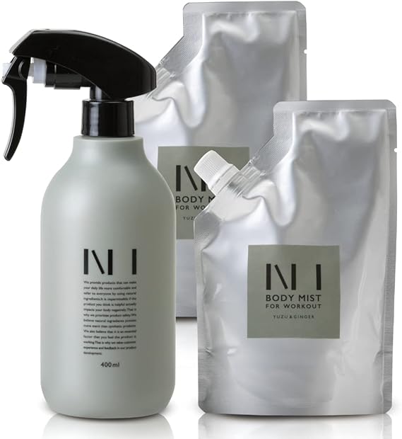 NI BODY MIST スターターキット・詰替えパウチ2個・フォリッジグリーン